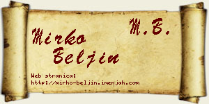 Mirko Beljin vizit kartica